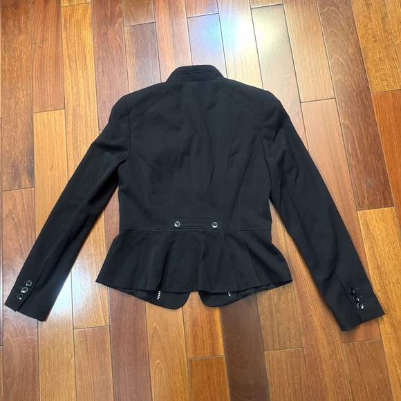 White House Black Market Peplum Blazer Size:4P Lined Sculpted Ponte Stretch - Picture 12 of 14